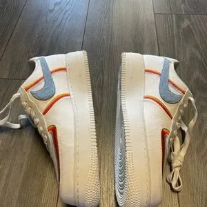 Nike | Shoes | Nike Air Force Sail Denim Swoosh Armory Blue 